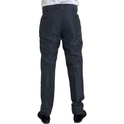 Dolce & Gabbana Blue Wool Men Skinny Dress Pants