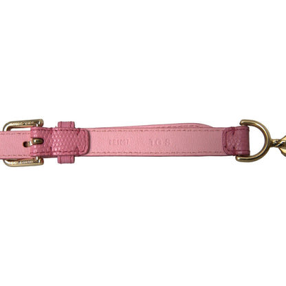 Dolce & Gabbana Pink Leather Crystal Chain Embellished Belt