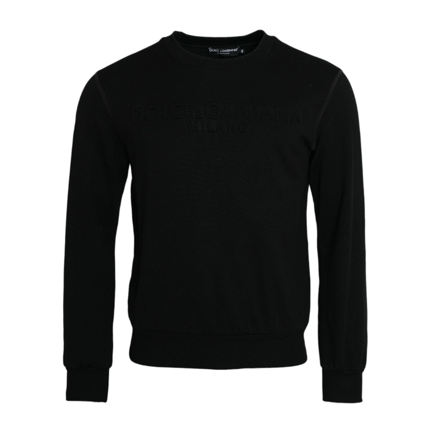 Dolce & Gabbana Black Cotton Long Sleeves Sweatshirt Sweater