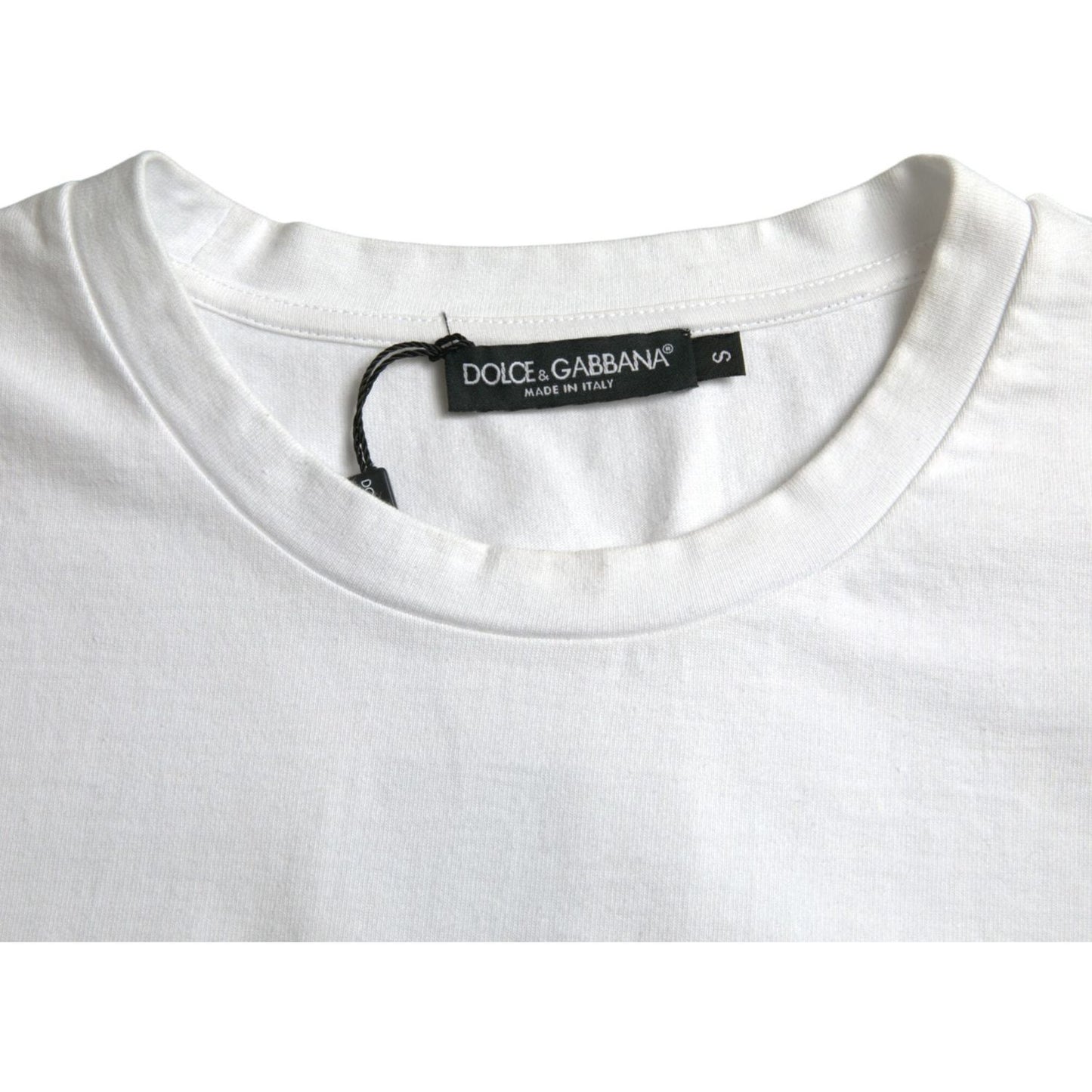 Dolce & Gabbana White Amor Heart Cotton Crewneck Short Sleeve T-shirt TSH84573-S
