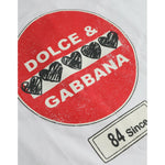Dolce & Gabbana White Amor Heart Cotton Crewneck Short Sleeve T-shirt TSH84573-S
