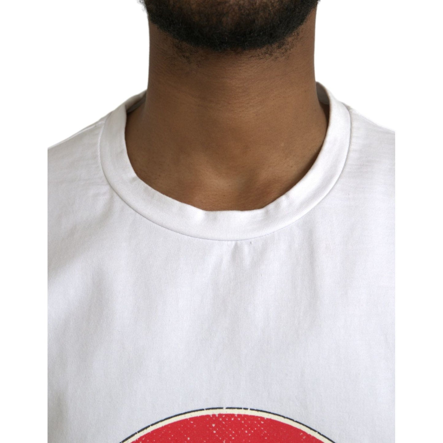 Dolce & Gabbana White Amor Heart Cotton Crewneck Short Sleeve T-shirt TSH84859-XS