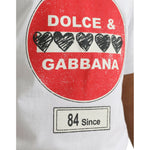 Dolce & Gabbana White Amor Heart Cotton Crewneck Short Sleeve T-shirt TSH84859-XS