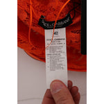 Dolce & Gabbana Orange Floral Ricamo Sheath Long Dress