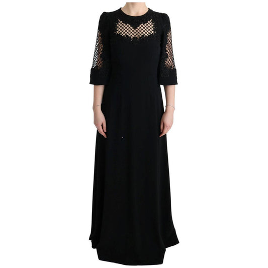 Dolce & Gabbana Black Stretch Shift Long Maxi Dress SIG60573-1