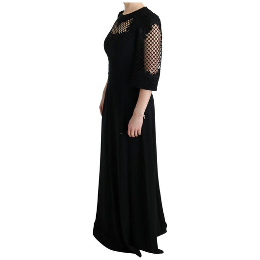 Dolce & Gabbana Black Stretch Shift Long Maxi Dress SIG60573-1