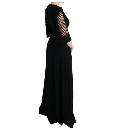 Dolce & Gabbana Black Stretch Shift Long Maxi Dress