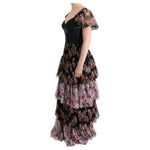 Dolce & Gabbana Multicolor Silk Stretch Floral Shift Long Dress SIG60609-1