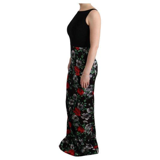 Dolce & Gabbana Multicolor Floral Print Stretch Sheath Long Dress SIG60623-1