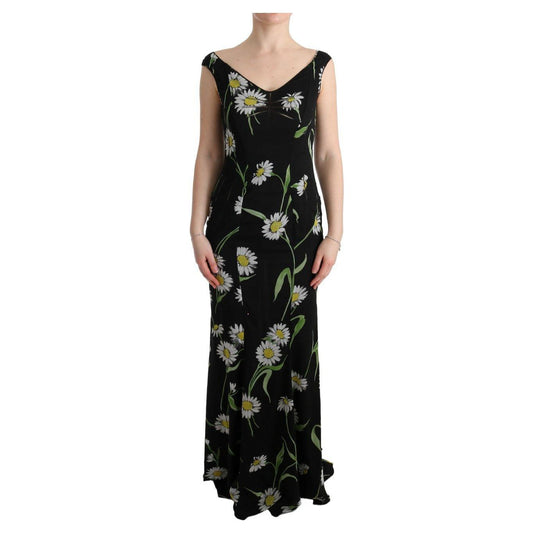 Dolce & Gabbana Sunflower Silk Stretch Sheath Dress SIG60635-3