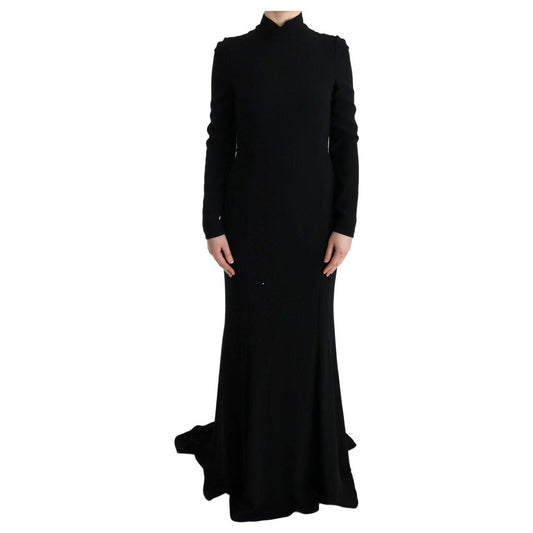 Dolce & Gabbana Black Stretch Long Gown Sheath Dress SIG60666-1