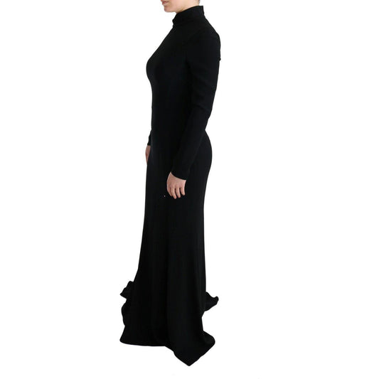 Dolce & Gabbana Black Stretch Long Gown Sheath Dress SIG60666-1