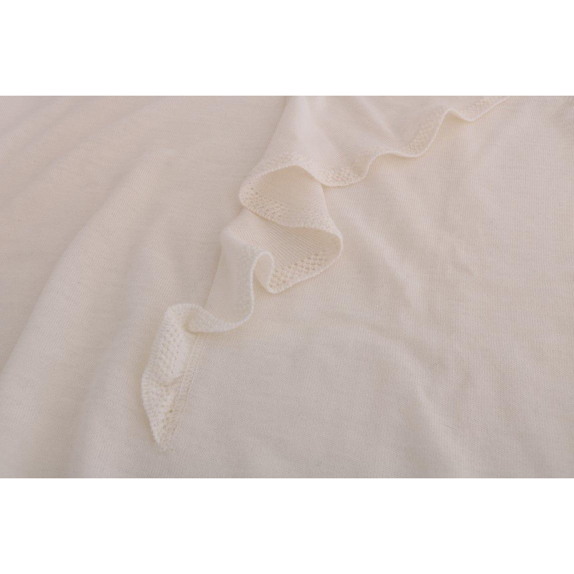 بلوزة MARGHI LO' الأنيقة من صوف لانا باللون الأبيض