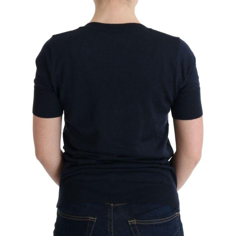 بلوزة صوفية زرقاء أنيقة من مارغي لو - أناقة يومية أنيقة