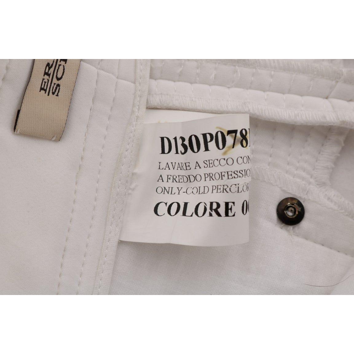 بنطلون قطني أبيض أنيق بقصة ضيقة من Ermanno Scervino
