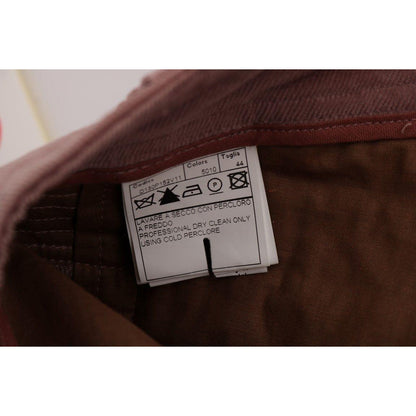 Ermanno Scervino Pink Velvet Cropped Casual Pants