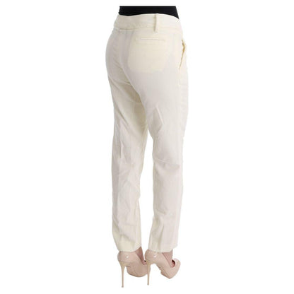 Ermanno Scervino White Cotton Regular Fit Casual Pants
