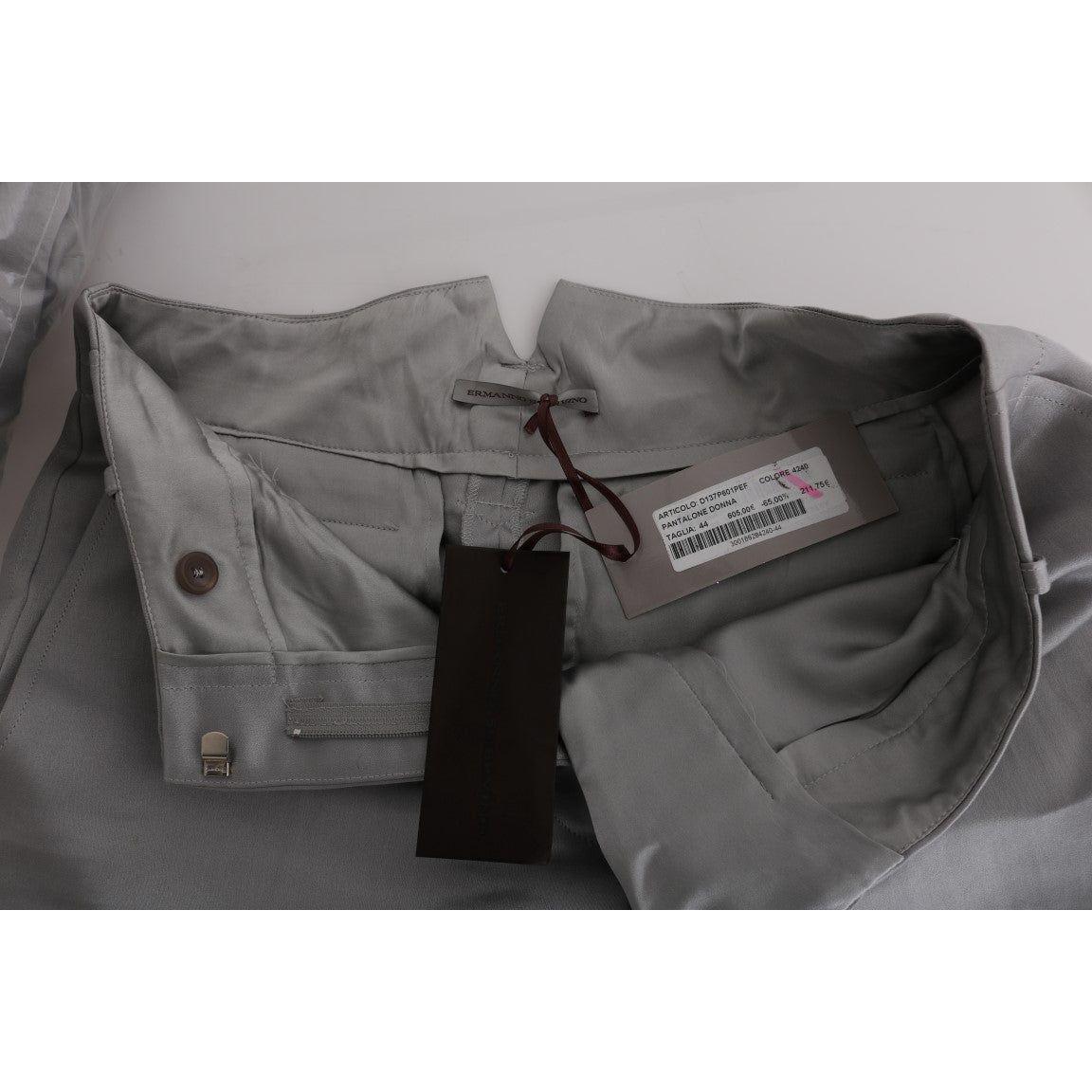 别致的灰色真丝七分裤