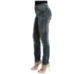 Cavalli Blue Wash Cotton Blend Slim Fit Jeans SIG32424-1