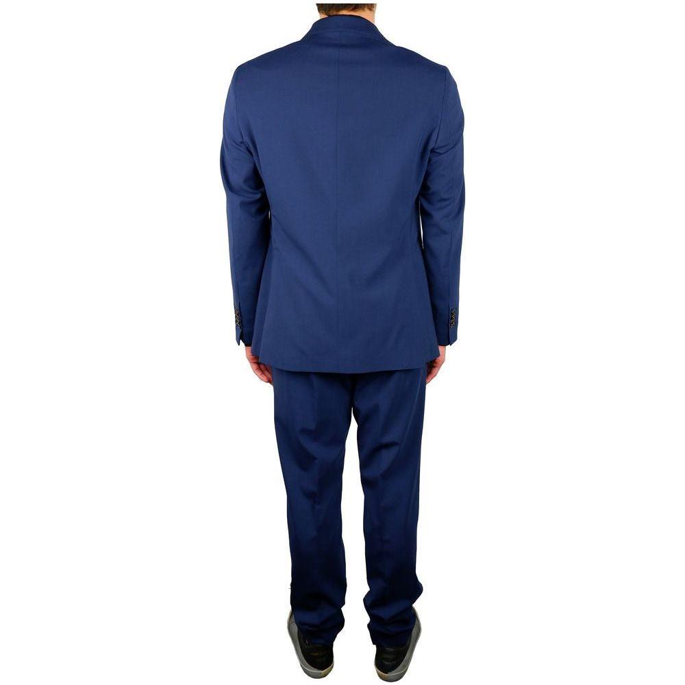Aquascutum Blue Wool Men Suit