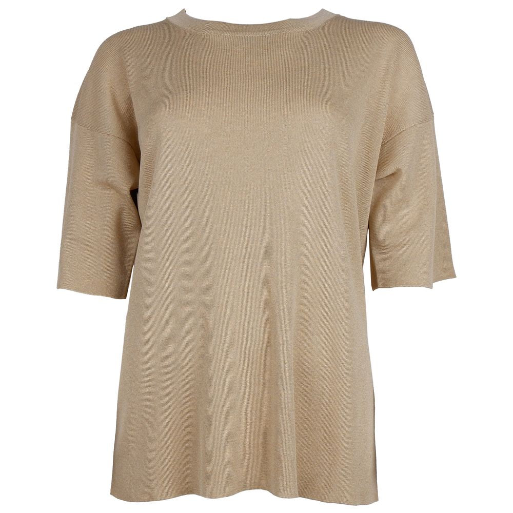 Alpha Studio Beige Viscose Sweater AL-12968-IT42|M