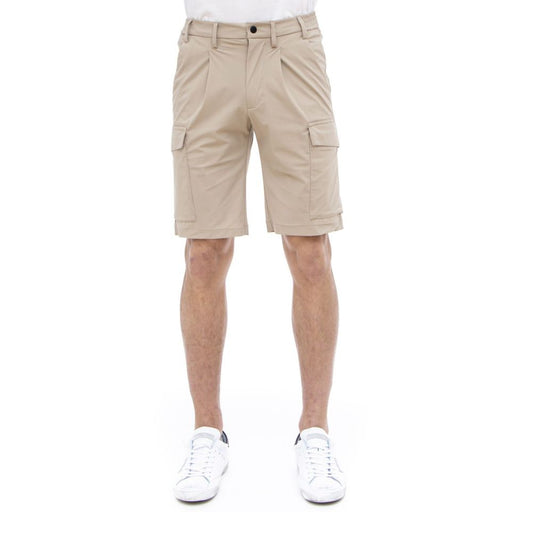 People Of Shibuya Beige Stretch Bermuda Cargo Shorts PE-12434-IT56 | 3XL
