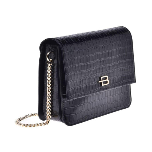 Baldinini Trend Black Calfskin Women Crossbody Bag BA-12243