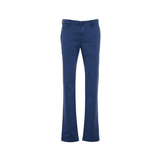 Jacob Cohen Elegant Slim Fit Chino Trousers in Blue JA-11616-IT38 | XS