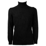 Emilio Romanelli Black Cashmere Men's Turtleneck Sweater