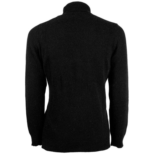 Emilio Romanelli Black Cashmere Men's Turtleneck Sweater