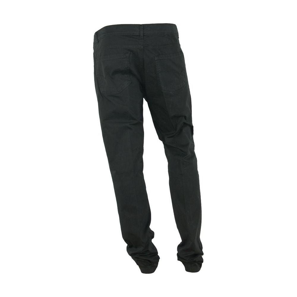 Made in Italy Black Cotton Men's Trouser