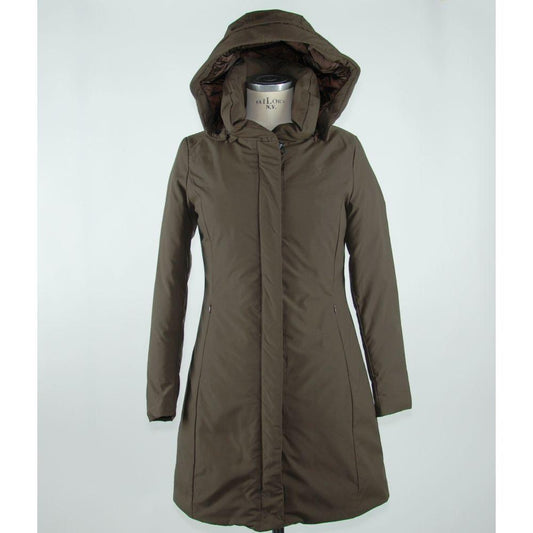 Emilio Romanelli Elegant Brown Polygon Jacket with Hood EM-1139-IT42|M