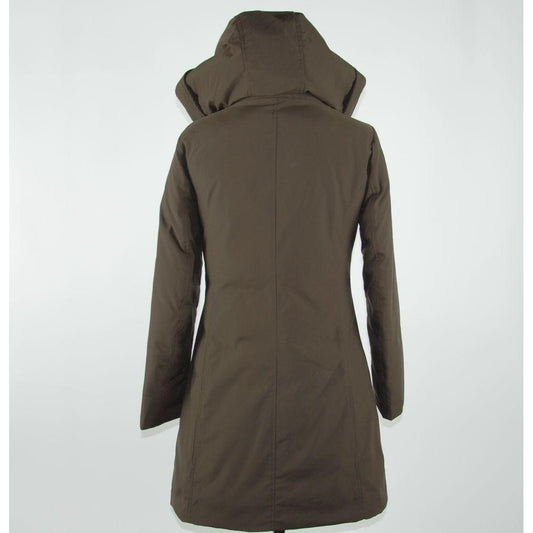 Emilio Romanelli Elegant Brown Polygon Jacket with Hood EM-1139-IT42|M