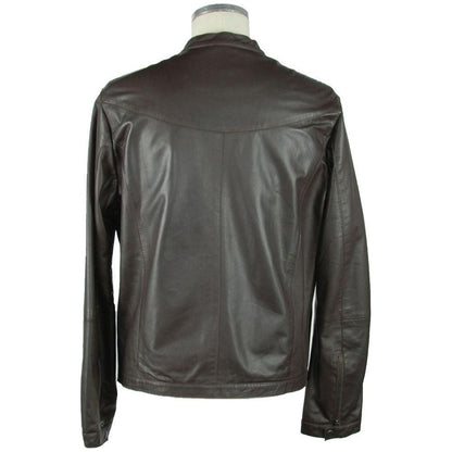 Emilio Romanelli Brown Leather Men's Jacket