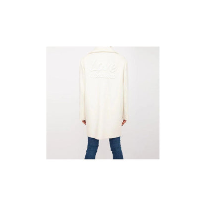 Love Moschino White Wool Women Coat