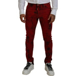Dsquared² Red Cotton Tie Dye Skinny Casual Men Denim Jeans PAN74445-48