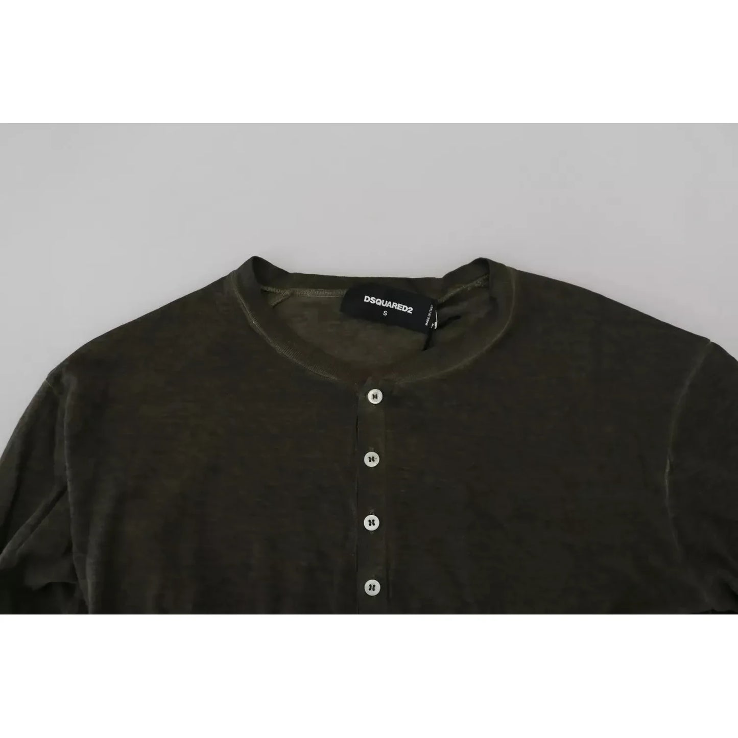 Dsquared² Gray Cotton Linen Long Sleeves Pullover Sweater TSH3535-46