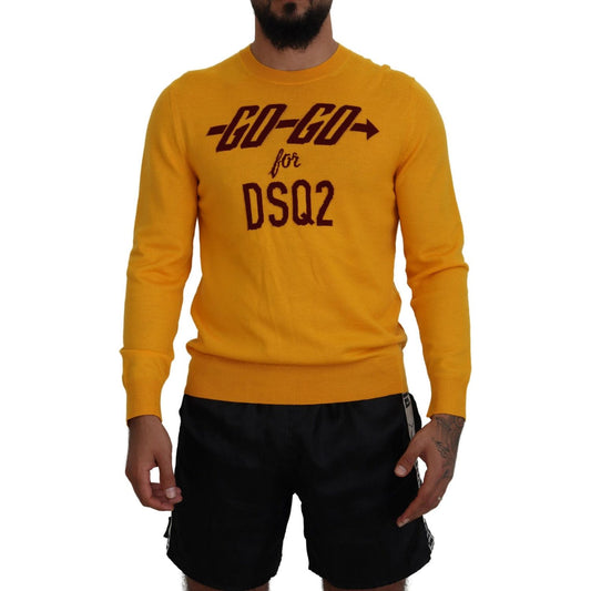 Dsquared² Orange Wool Long Sleeves Men Pullover Sweater TSH83538-48