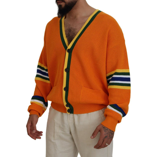 Dsquared² Orange Cotton Long Sleeves Men Cardigan Sweater TSH83546-48