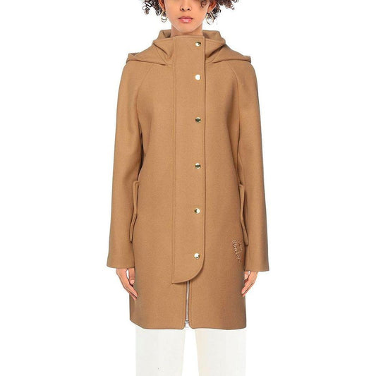Love Moschino Brown Wool Women Coat LO-7652-IT46 | L