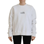 Dsquared² White Cotton Printed Long Sleeve Crew Neck Sweater TSH83437-38