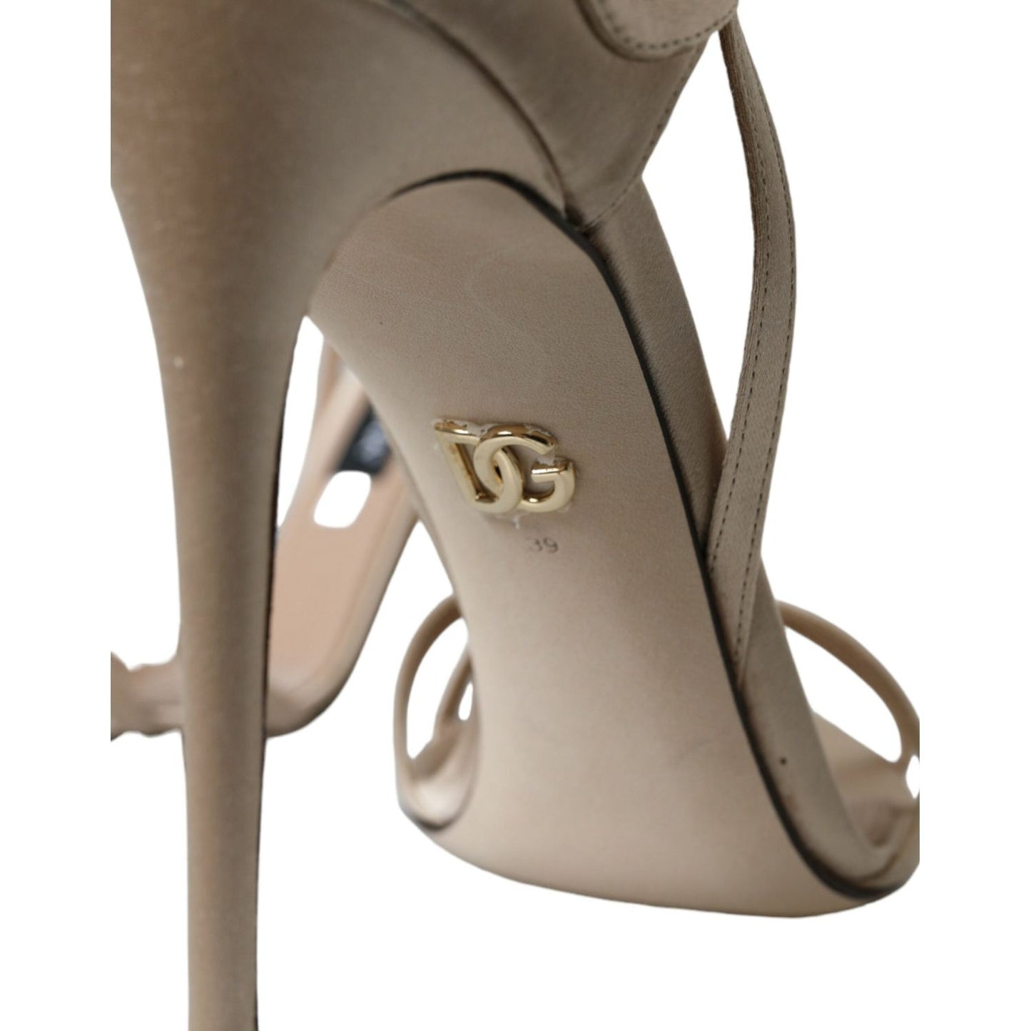 Dolce & Gabbana Beige Leather Strappy Heels Sandals Shoes LA10761-39