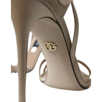 Dolce & Gabbana Beige Leather Strappy Heels Sandals Shoes LA10761-39