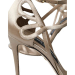 Dolce & Gabbana Beige Leather Strappy Heels Sandals Shoes LA10761-39
