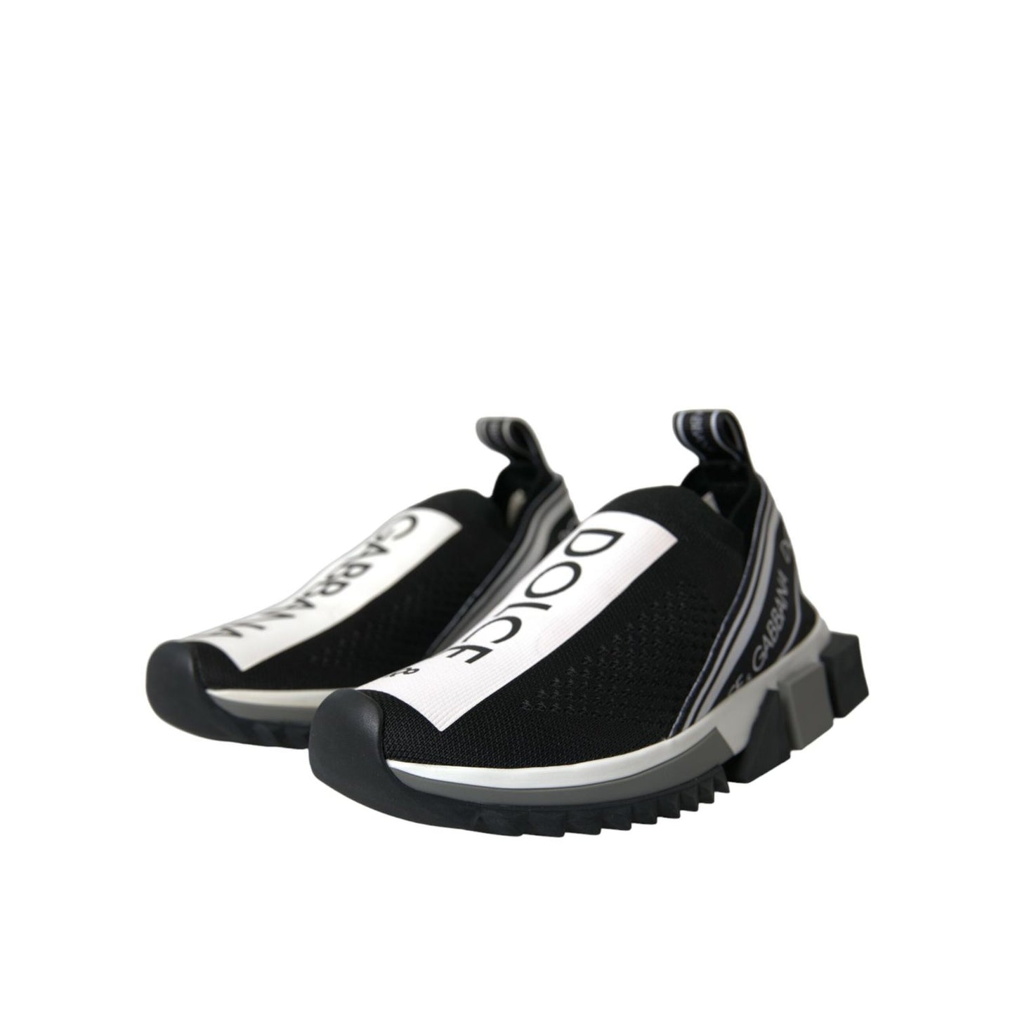 Dolce & Gabbana Black White Slip On Sorrento Sneakers Shoes LA10685#2-38.5