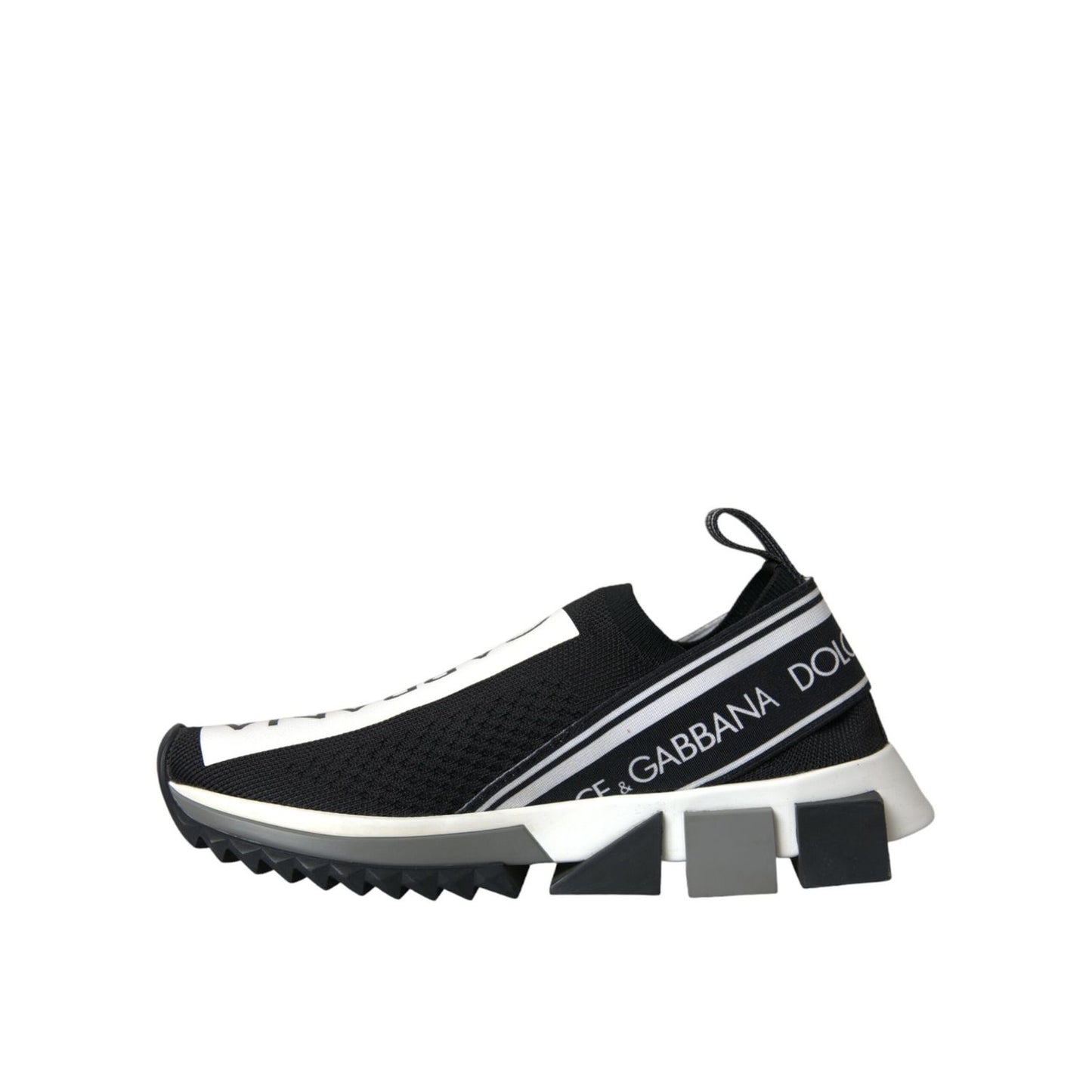 Dolce & Gabbana Black White Slip On Sorrento Sneakers Shoes LA10685#2-38.5
