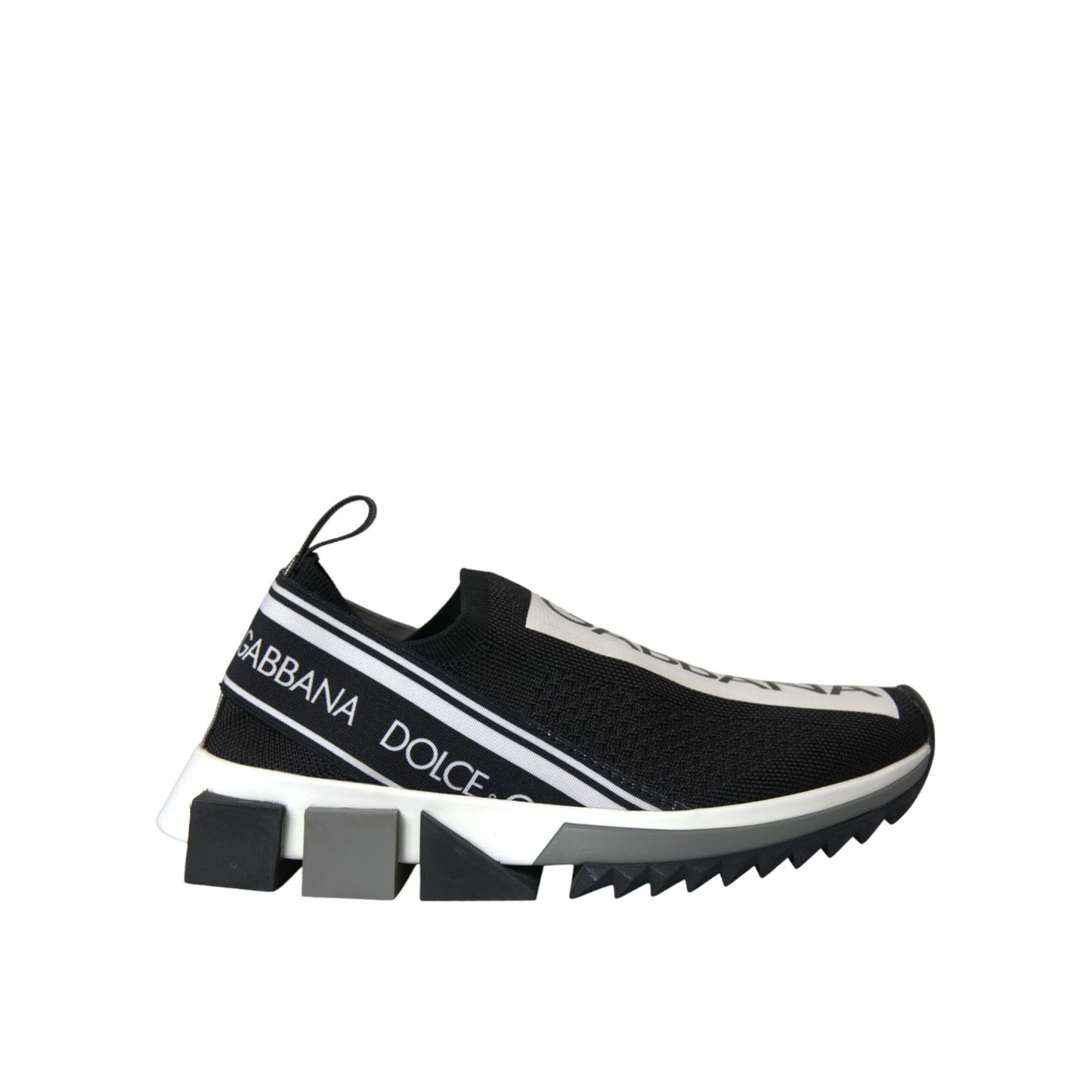 Dolce & Gabbana Black White Slip On Sorrento Sneakers Shoes LA10685#2-38.5