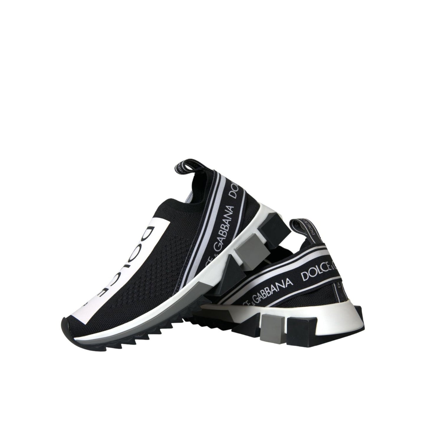 Dolce & Gabbana Black White Slip On Sorrento Sneakers Shoes LA10685#2-38.5
