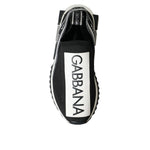 Dolce & Gabbana Black White Slip On Sorrento Sneakers Shoes LA10685#2-38.5