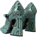 Dolce & Gabbana Aqua Python Leather Mary Jane Pumps Shoes LA10596-39